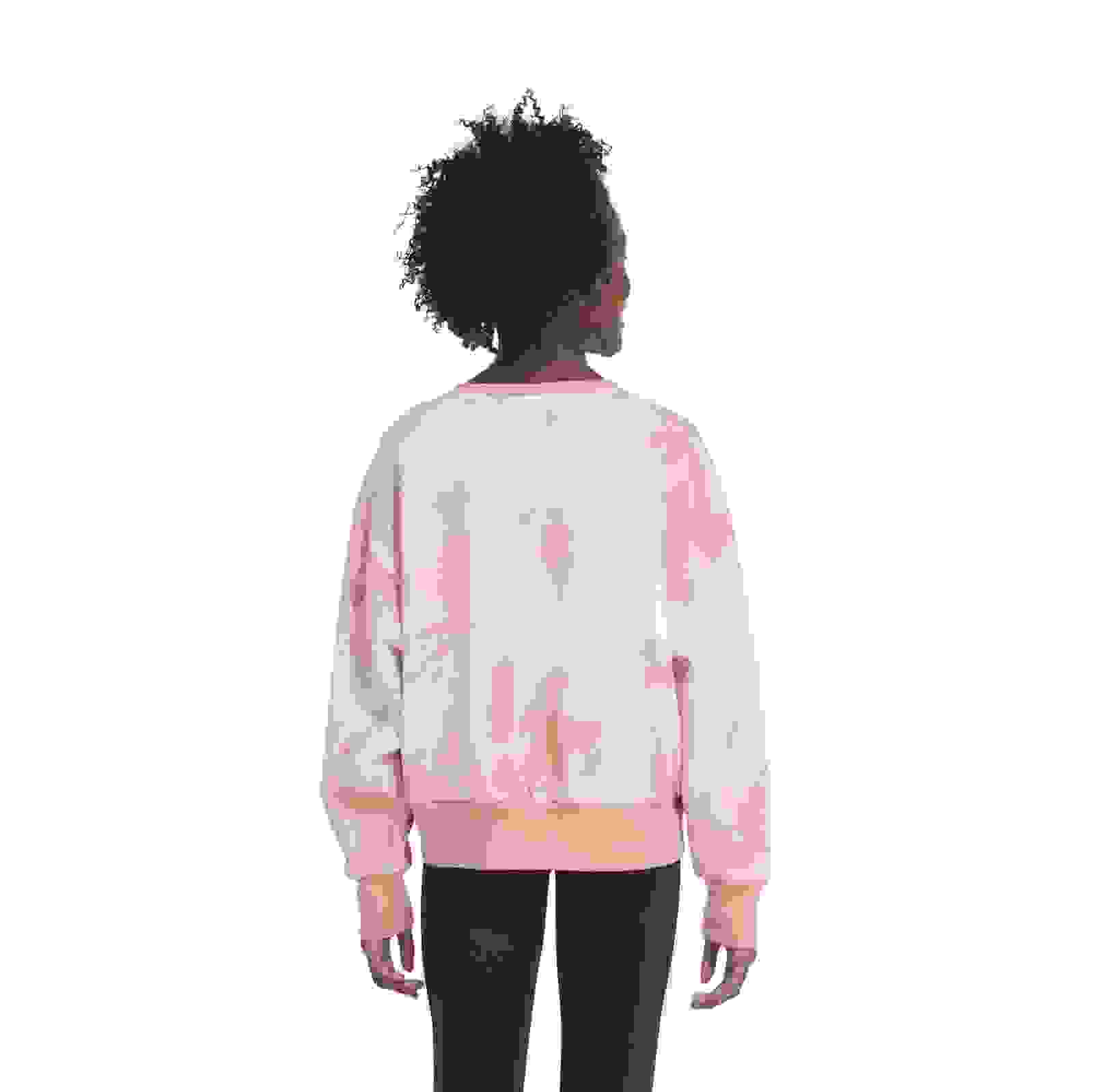 adidas Printed Crewneck Fleece Big Girls' Pink Pullover